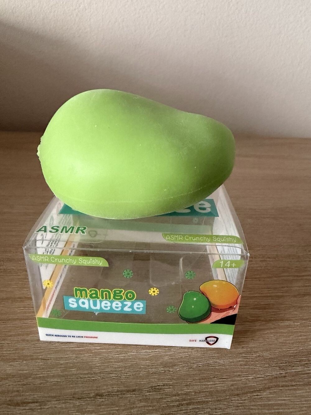 Green Mango Crunchy Squishy Soft TPR ASMR Sensory Stress Toy Boxed New